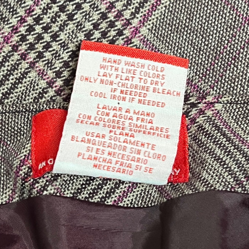Y2K Vintage Oscar de la Renta Plaid Skirt Faux Wrap Pink Preppy‎ Women's Size 6 - Picture 10 of 10
